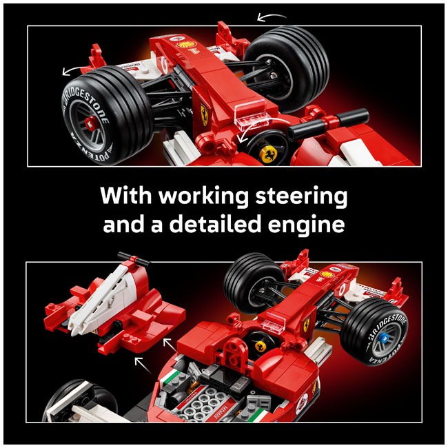 LEGO ICONS FERRARI F2004 AND MICHAEL SCHUMACHER