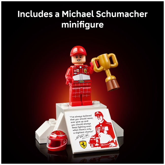 LEGO ICONS FERRARI F2004 AND MICHAEL SCHUMACHER