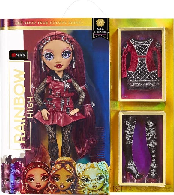RAINBOW HIGH DOLL MILA BERRYMORE BURGUNDY RED