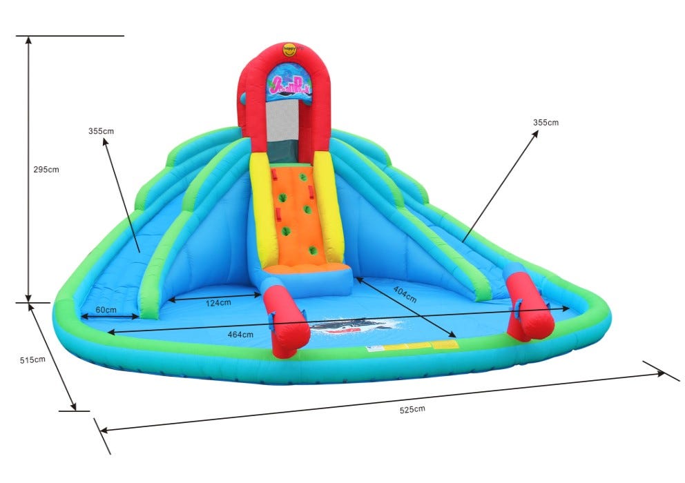 HAPPY HOP OCEAN PARK WATER INFLATABLE 525CM x 515CM x 295CM