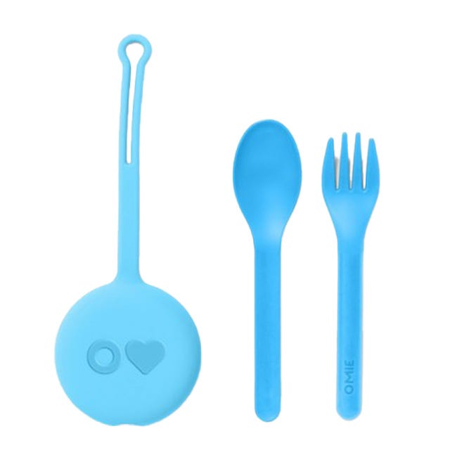 OMIELIFE UTENSIL + HOLDER SET BLUE SKY