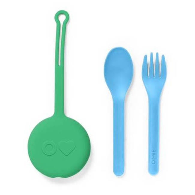 OMIELIFE POD & UTENSIL SET MINT GREEN