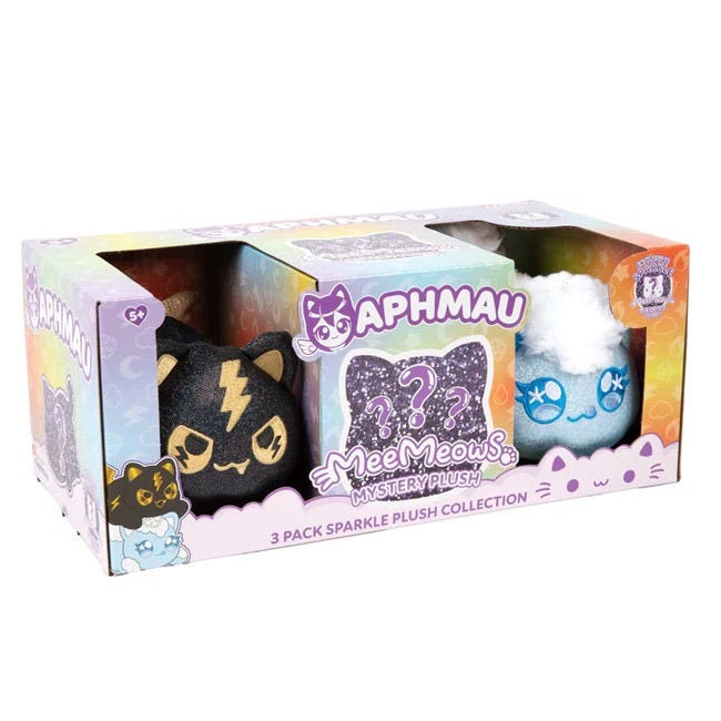 APHMAU MYSTERY MEEMEOW 3-PACK ELEMENTAL PLUSH