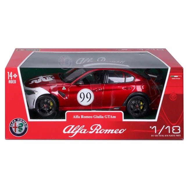 BURAGO 1:18 DIECAST ALFA ROMEO GIULIA GTA CAR-RED-99