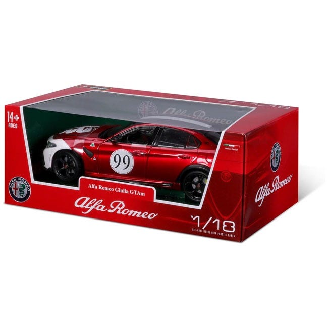 BURAGO 1:18 DIECAST ALFA ROMEO GIULIA GTA CAR-RED-99