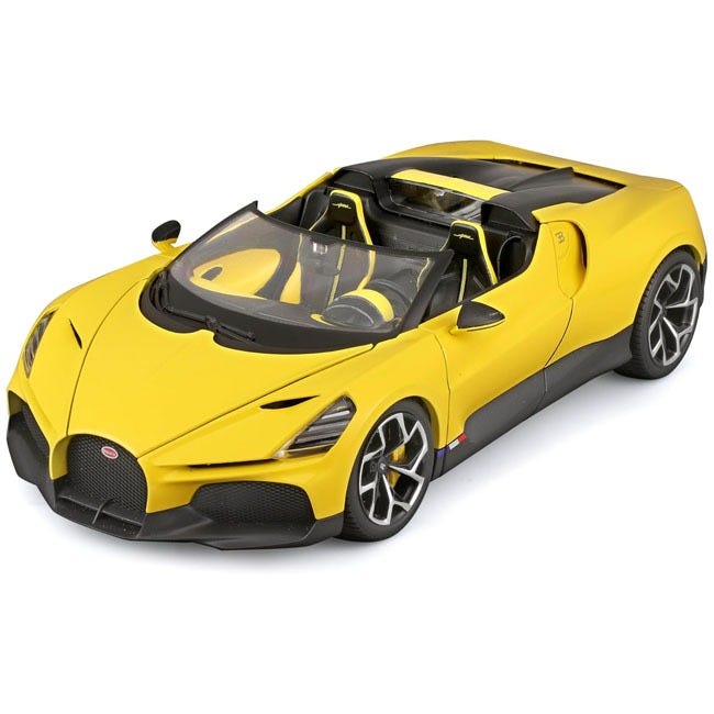 BURAGO BUGATTI MISTRAL 1:18 DIECAST MODEL CAR-YELLOW