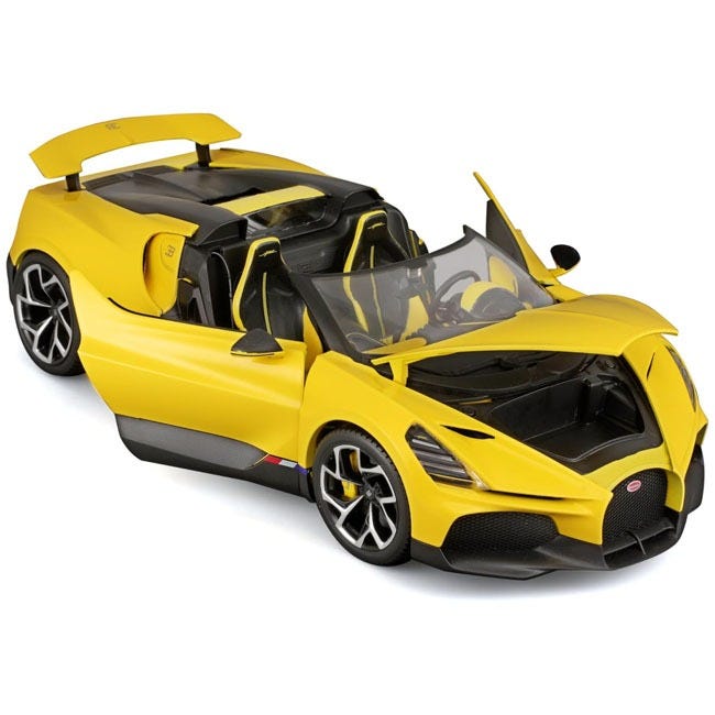 BURAGO BUGATTI MISTRAL 1:18 DIECAST MODEL CAR-YELLOW