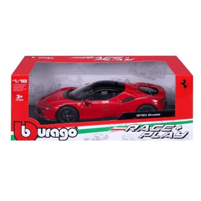 BURAGO 1:18 DIECAST FERRARI SF90XX STRADALE CAR-RED