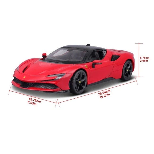 BURAGO 1:18 DIECAST FERRARI SF90XX STRADALE CAR-RED