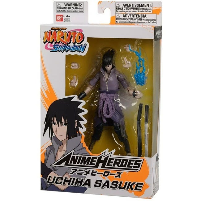 BANDAI ANIME HEROES NARUTO SASUKE UCHIHA 6.5INCH
