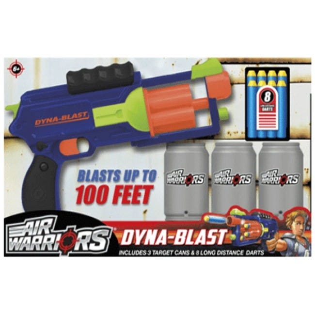 BUZZ BEE DYNA DART BLASTER WITH TARGET CANS