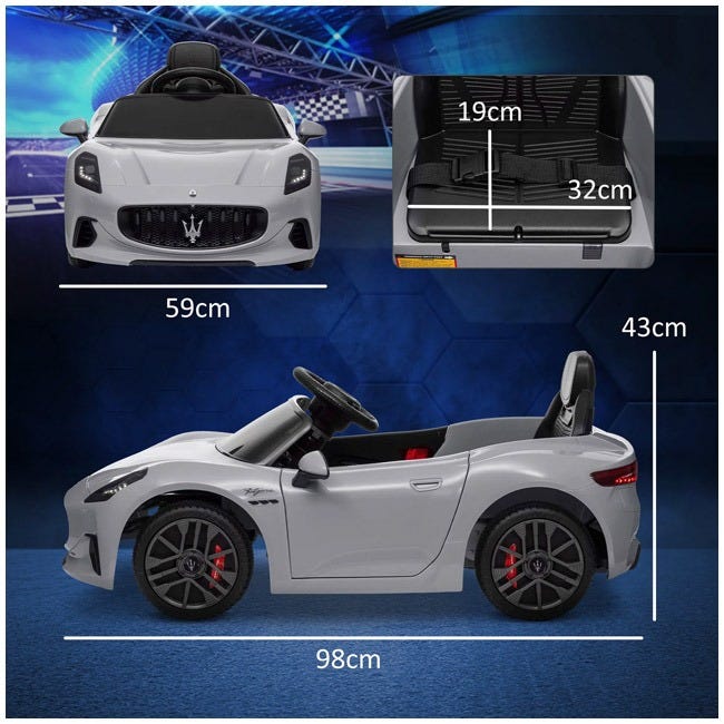 BBJ RIDE-ON LICENSED 12V MASERATI GRAN TURISMO FOLGORE