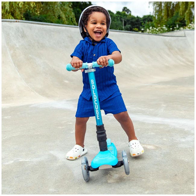 BOLDCUBE 3-WHEEL FOLDING SCOOTER TEENY DINOSAUR BLUE