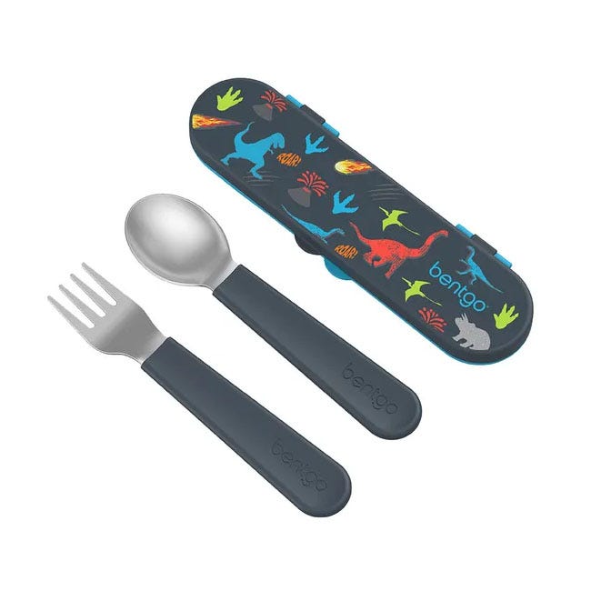 BENTGO  KIDS STAINLESS STEEL UTENSILS SET  DINO