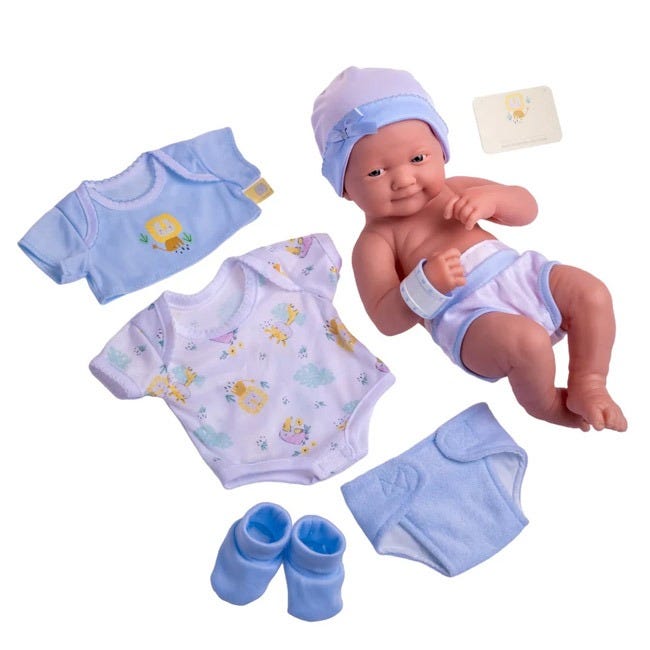 BERENGUER 14-INCH LA NEWBORN DOLL GIFT SET - BLUE OUTFIT