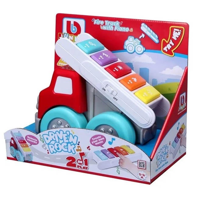 BBJUNIOR DRIVE AND ROCK FIRE TRUCK WITH PIANO