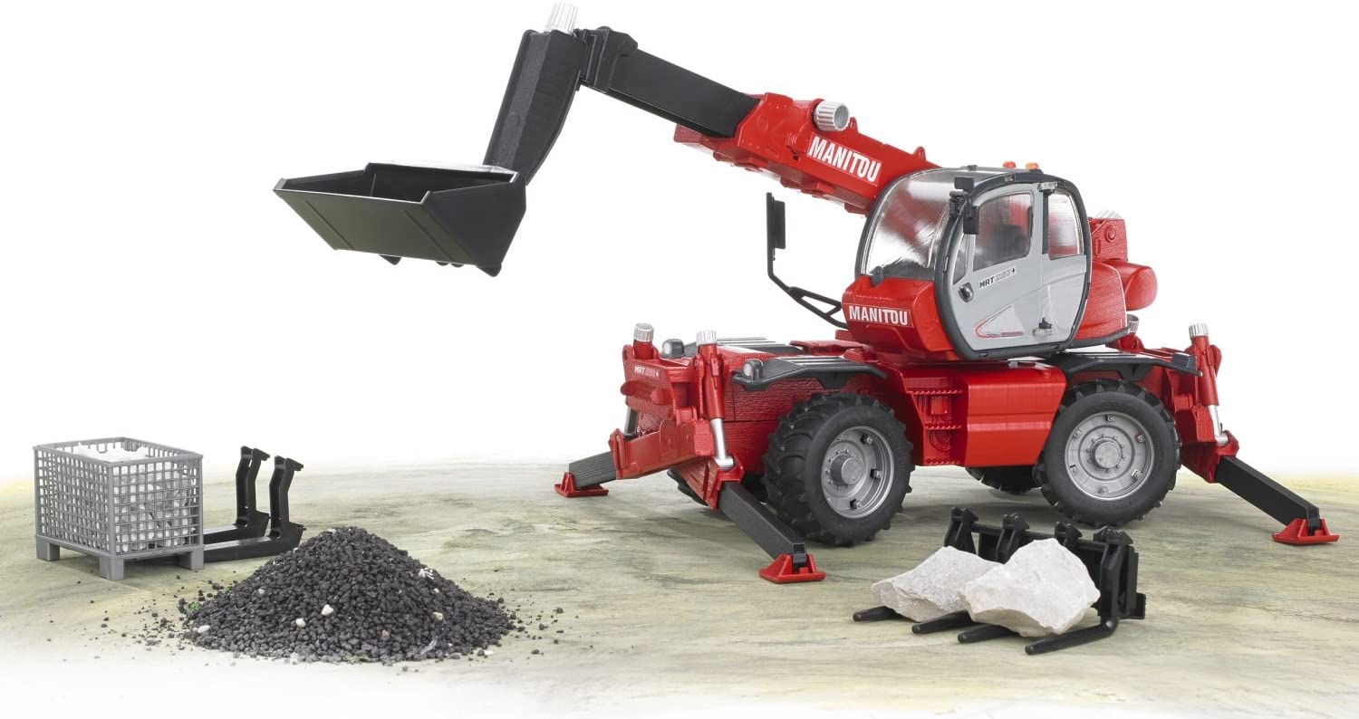 BRUDER MANITOU TELESCOPIC FORKLIFT WITH ACCESSORIES