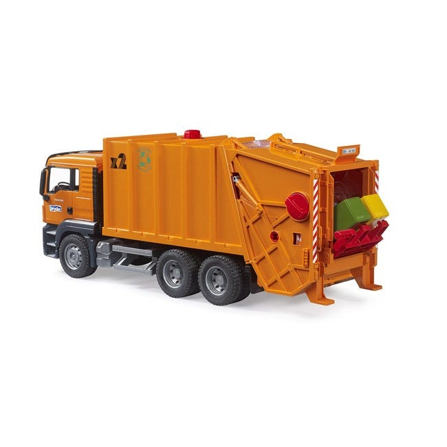 BRUDER CITY SERVICE GARBAGE LOADING TRUCK-ORANGE