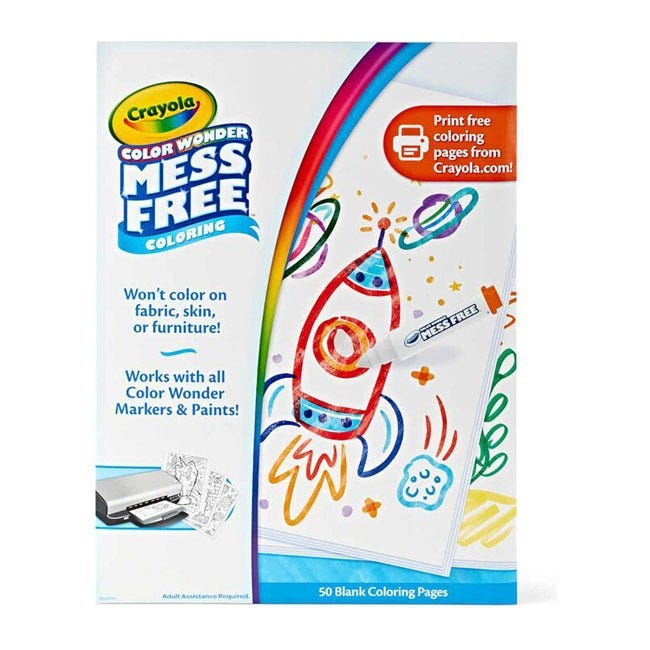 CRAYOLA COLOR WONDER BLANK COLORING 50-PAGES