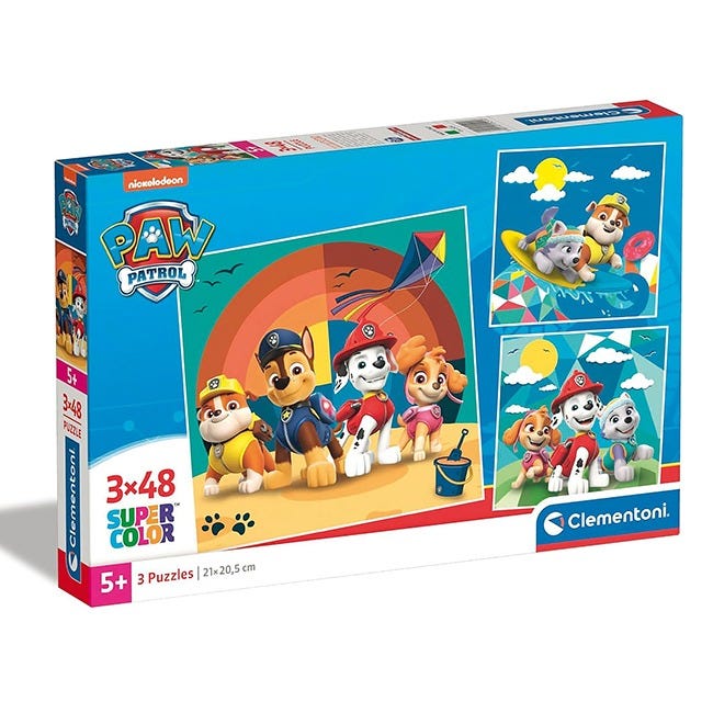 CLEMENTONI PAW PATROL BEACH - 3 X 48 PCS PUZZLE