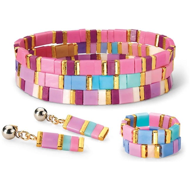 CRA-Z-ART SHIMMER N SPARKLE DOT N DASHES TILA BEAD BRACELET