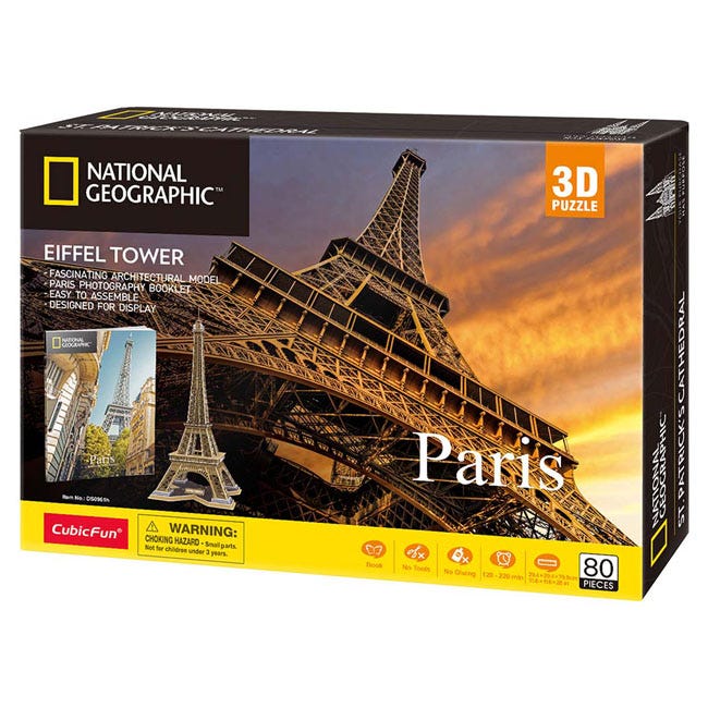 CUBICFUN NGEO 3D PUZZLE EIFFEL TOWER - 80 PCS PUZZLE