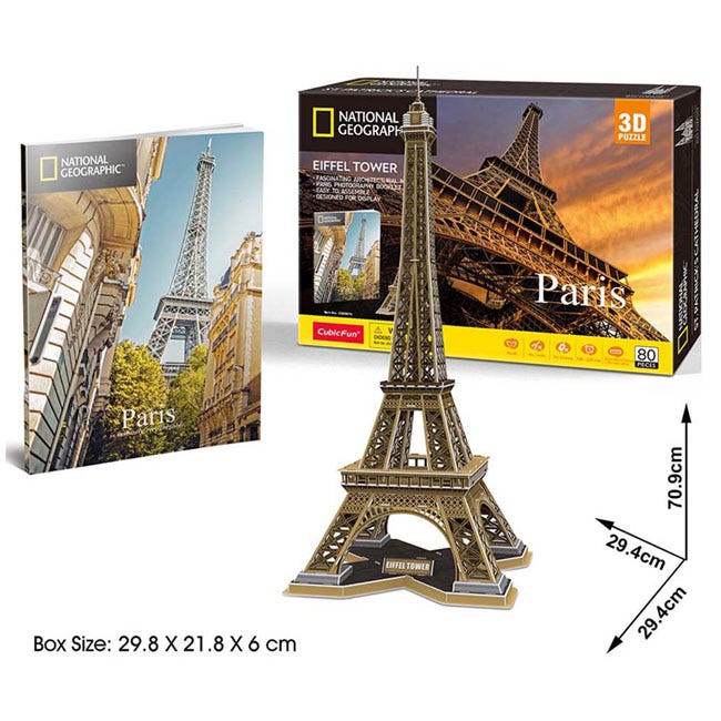 CUBICFUN NGEO 3D PUZZLE EIFFEL TOWER - 80 PCS PUZZLE