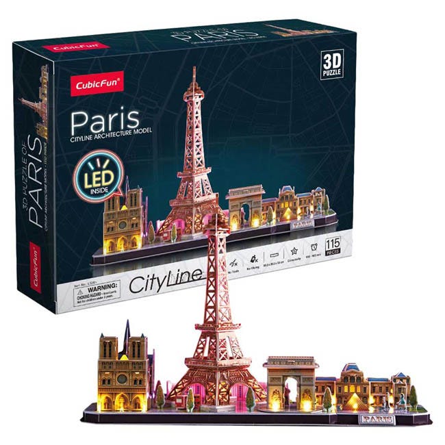CUBICFUN LED SERIES 3D PUZZLE CITY PARIS - 115 PCS PUZZLE