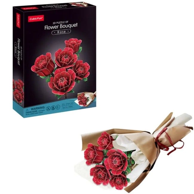 CUBICFUN 3D PUZZLE ROSE FLOWER BOUQUET - 312 PCS PUZZLE
