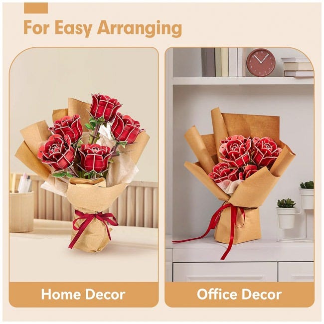 CUBICFUN 3D PUZZLE ROSE FLOWER BOUQUET - 312 PCS PUZZLE