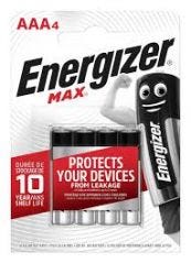 ENERGIZER MAX AAA 4PC BATTERY PACK
