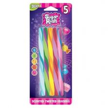SCENTOS SUGAR RUSH SCENTED TWISTED ERASERS 5 PCS