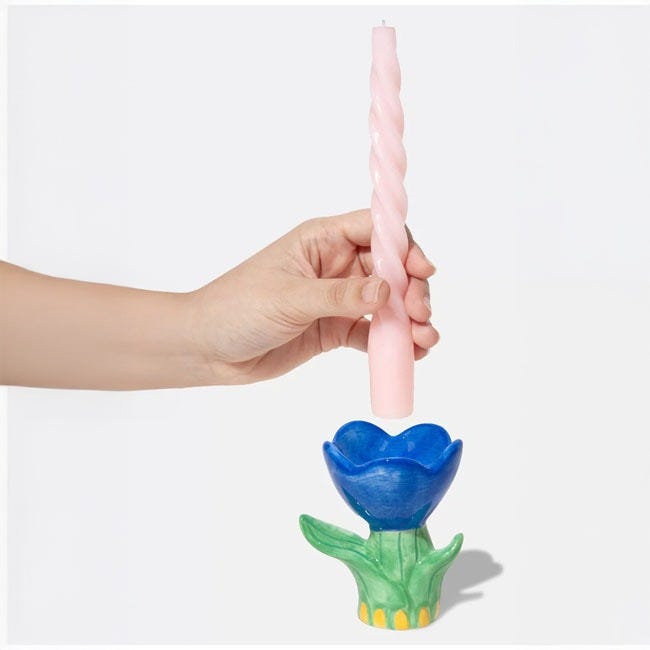 DOIY CANDLE HOLDER BLOOM BLUE
