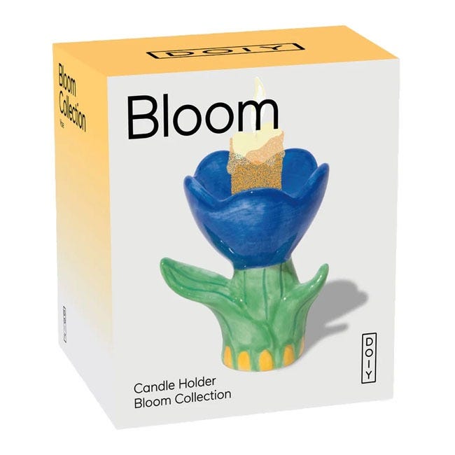DOIY CANDLE HOLDER BLOOM BLUE