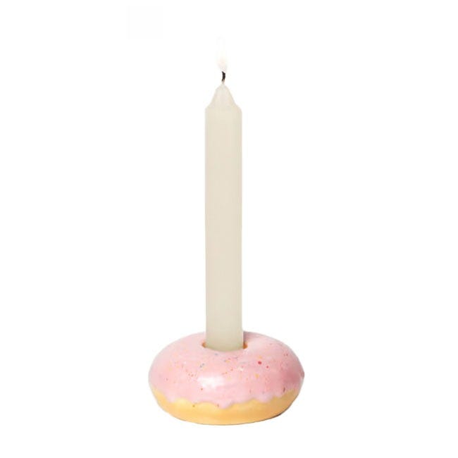 DOIY CANDLE HOLDER FAST FOOD DONUT PINK