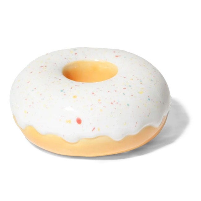 DOIY CANDLE HOLDER FAST FOOD DONUT WHITE