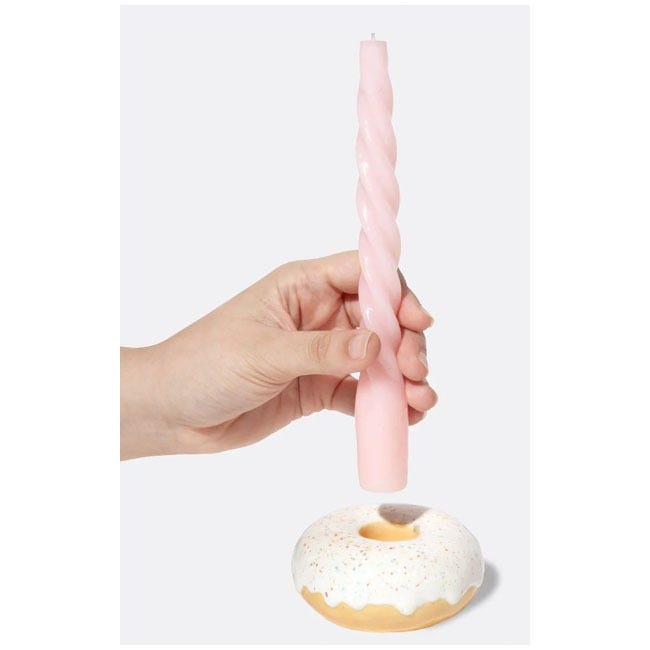 DOIY CANDLE HOLDER FAST FOOD DONUT WHITE