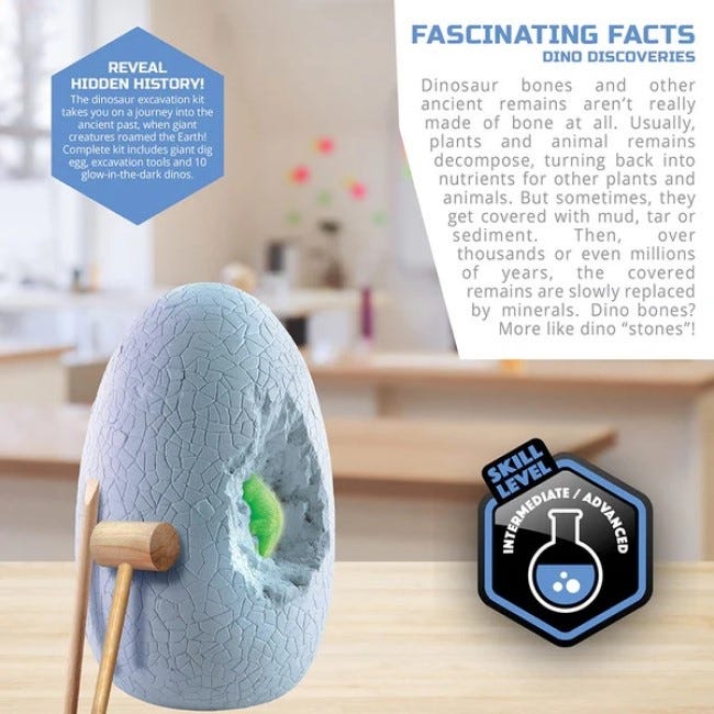 DISCOVERY KIDS GIANT DINO EGG EXCAVATION KIT 13-PCS