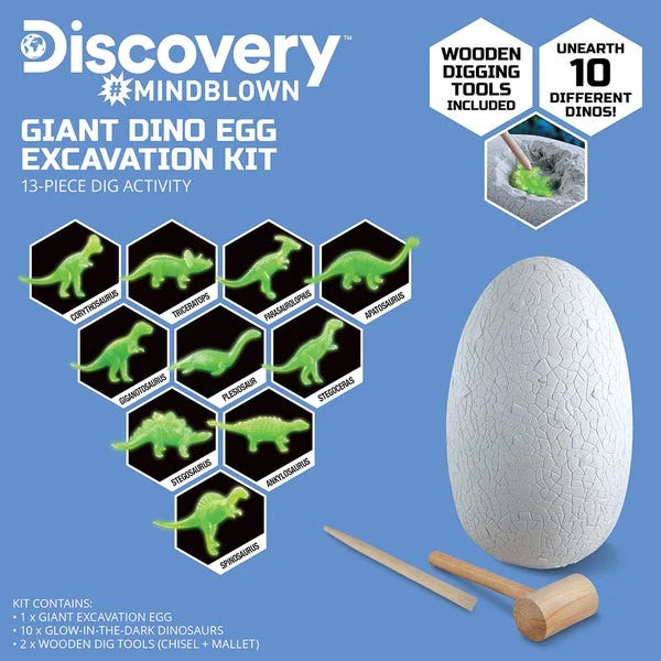DISCOVERY KIDS GIANT DINO EGG EXCAVATION KIT 13-PCS