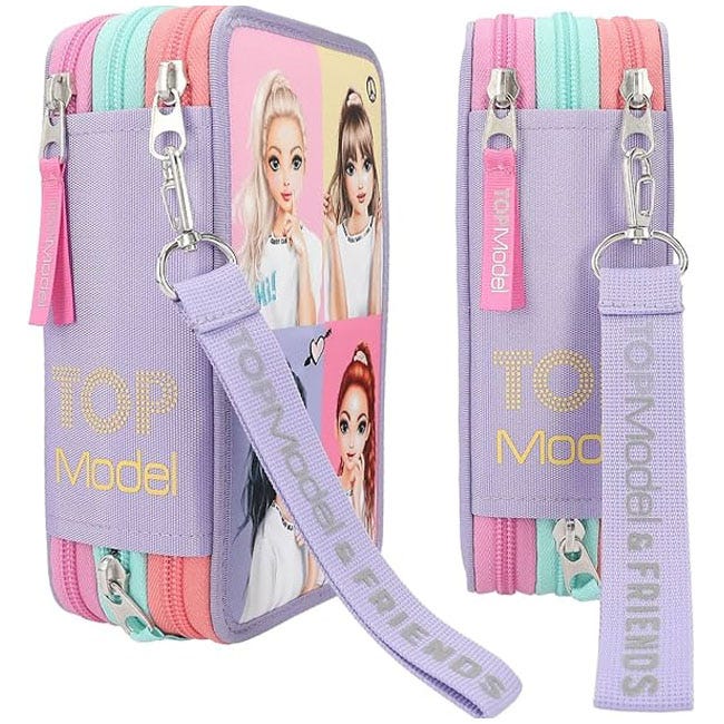 TOP MODEL SNAP SHOTS FILLED 3 COMPARTMENT PENCIL CASE
