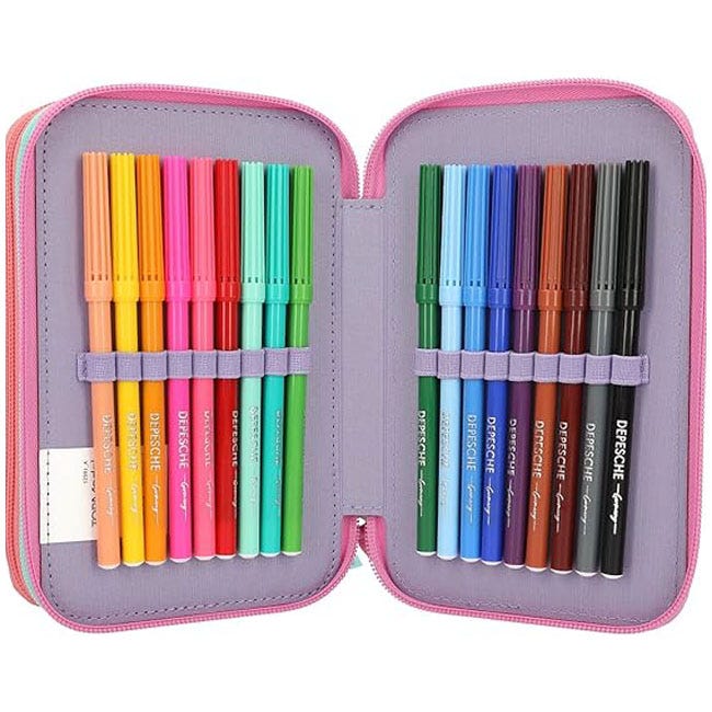 TOP MODEL SNAP SHOTS FILLED 3 COMPARTMENT PENCIL CASE