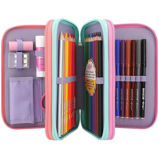 TOP MODEL SNAP SHOTS FILLED 3 COMPARTMENT PENCIL CASE