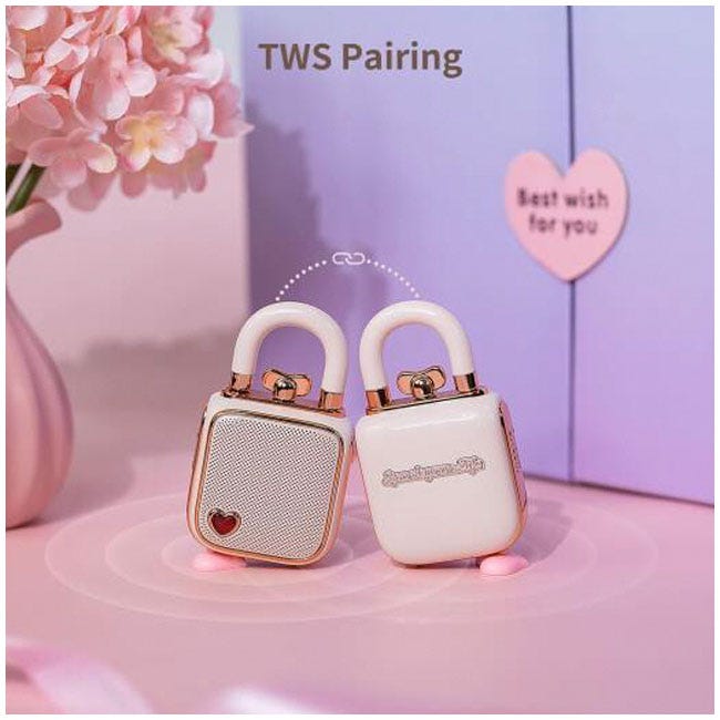 DIVOOM LOVELOCK BLUETOOTH SPEAKER-PINK