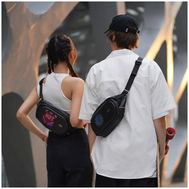 DIVOOM PIXOO SLING BAG-C WITH LED CUSTOMIZED SCREEN-APP BLK