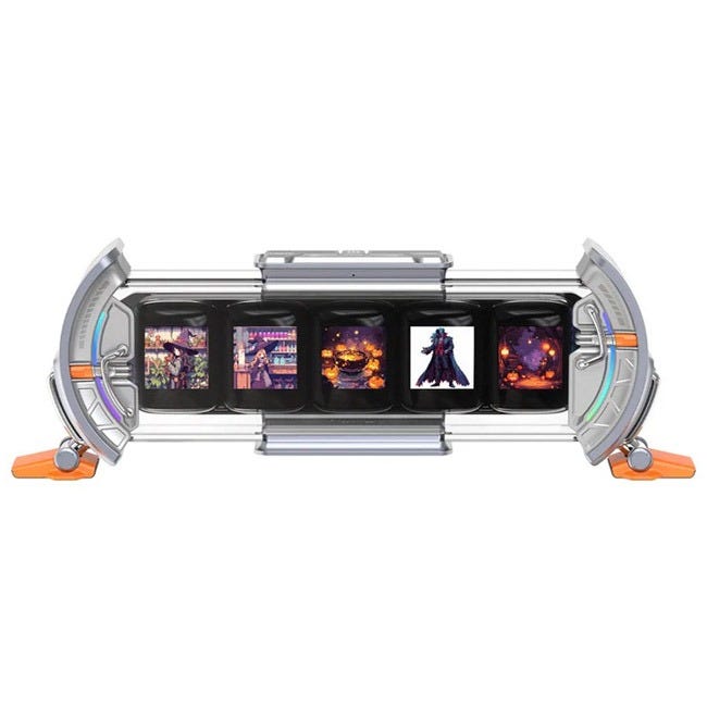 DIVOOM TIMES GATE PIXEL ART INFORMATIVE CYBERPUNK DIGI SILVER