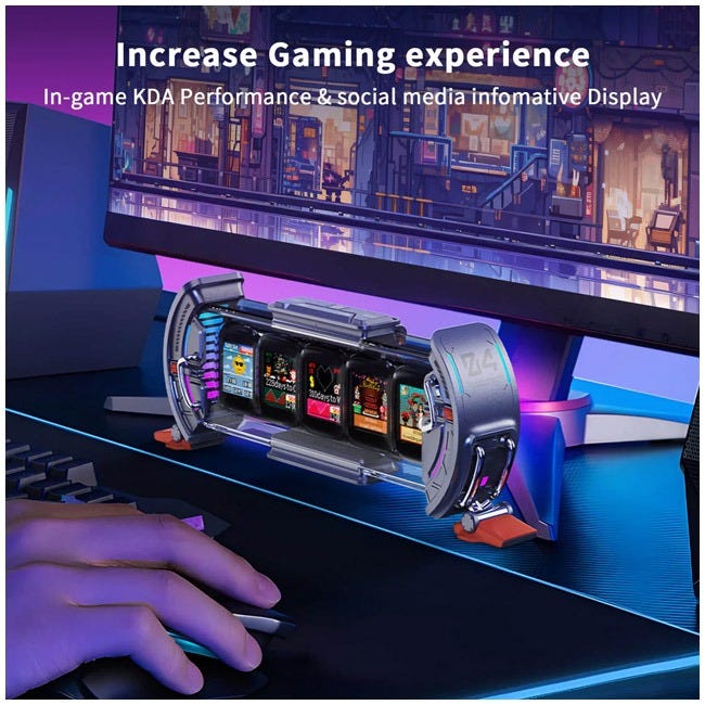 DIVOOM TIMES GATE PIXEL ART INFORMATIVE CYBERPUNK DIGI SILVER