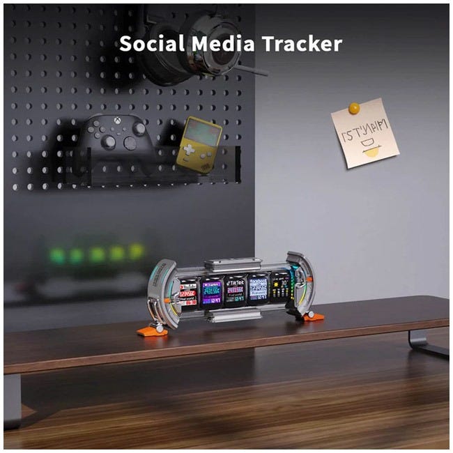 DIVOOM TIMES GATE PIXEL ART INFORMATIVE CYBERPUNK DIGI SILVER