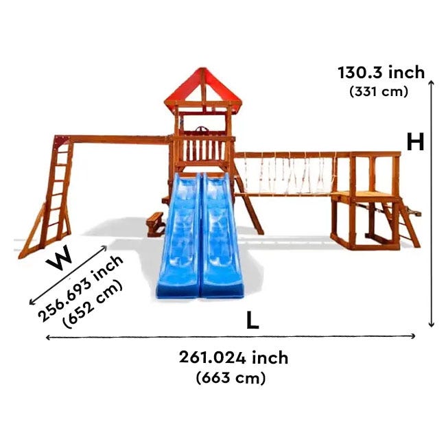 DP BRIDGEPORT SWING SET WITH CLIMBING WALL WOODEN GYMSET