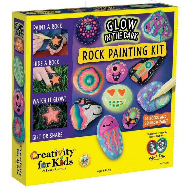 CREATIVITY FOR KIDS GLOW IN THE DARK ROCK PAINTING KIT