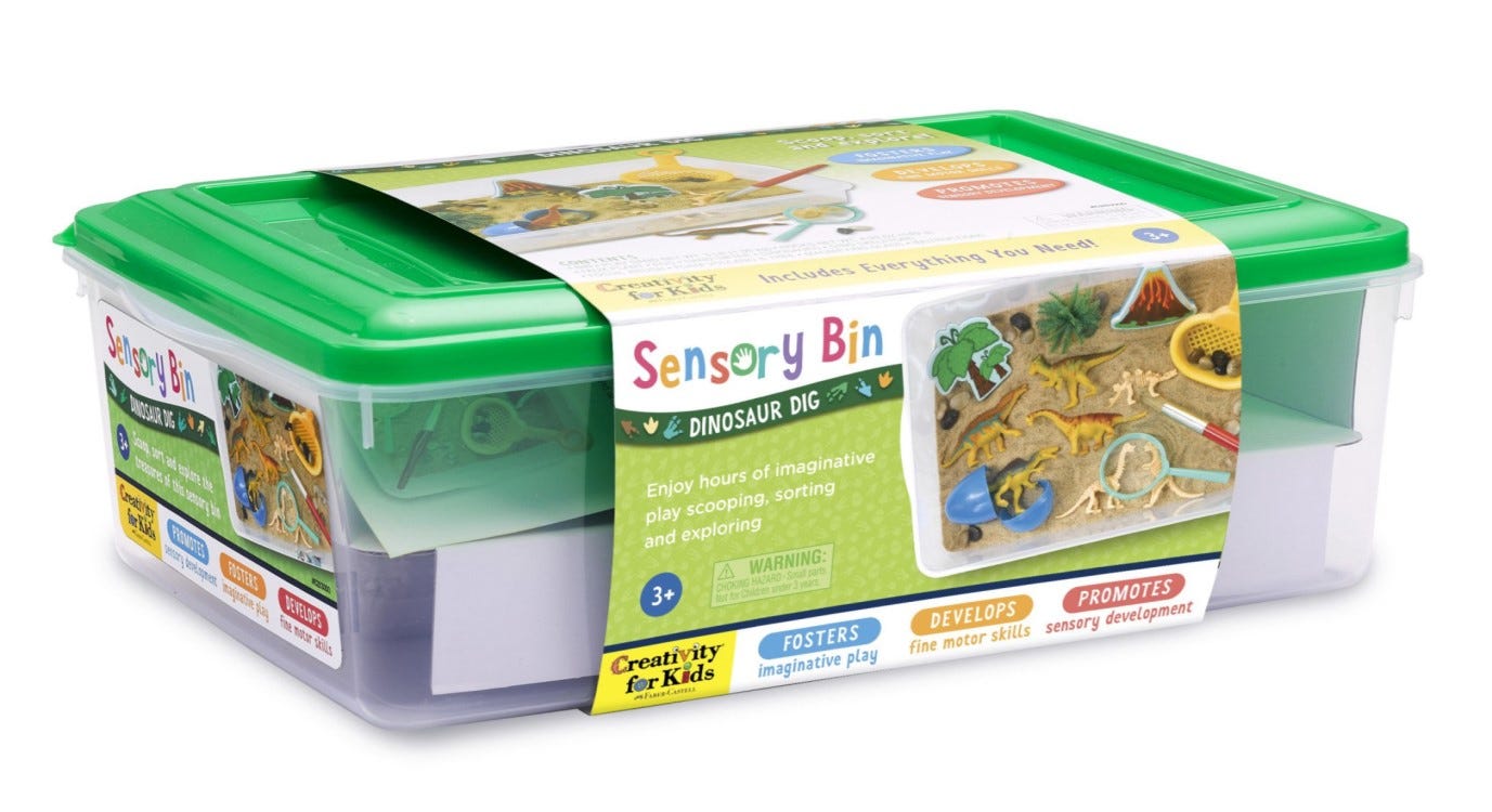 CREATIVITY FOR KIDS SENSORY BIN DINASOUR DIG